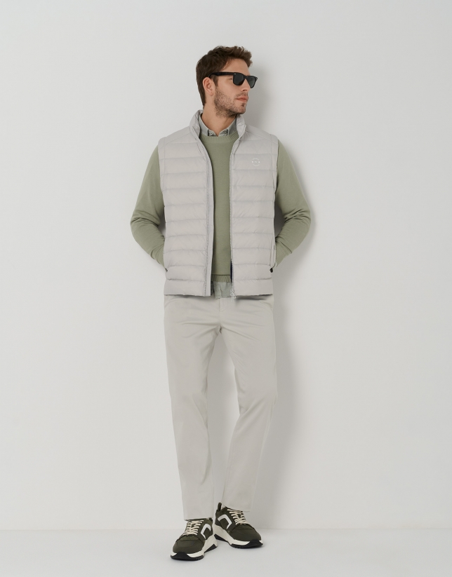 Gray quilted vest