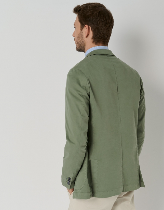 Dyed khaki green cotton jacket 