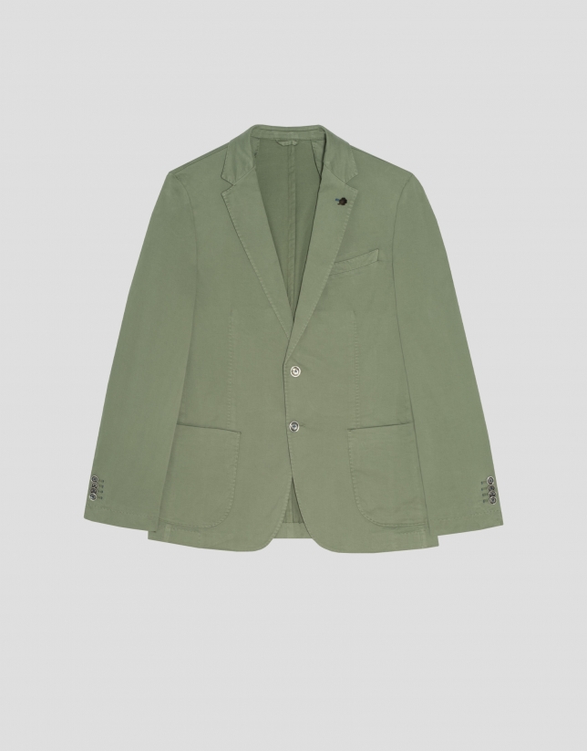 Dyed khaki green cotton jacket 