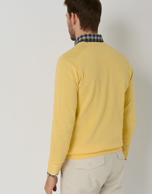Yellow high twist cotton sweater