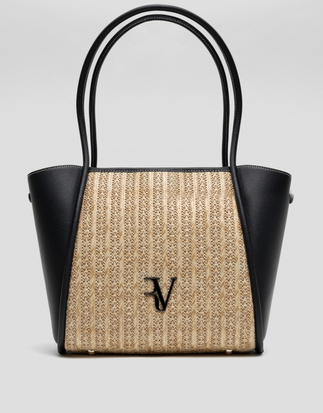 Beige and black Louise shopping bag 