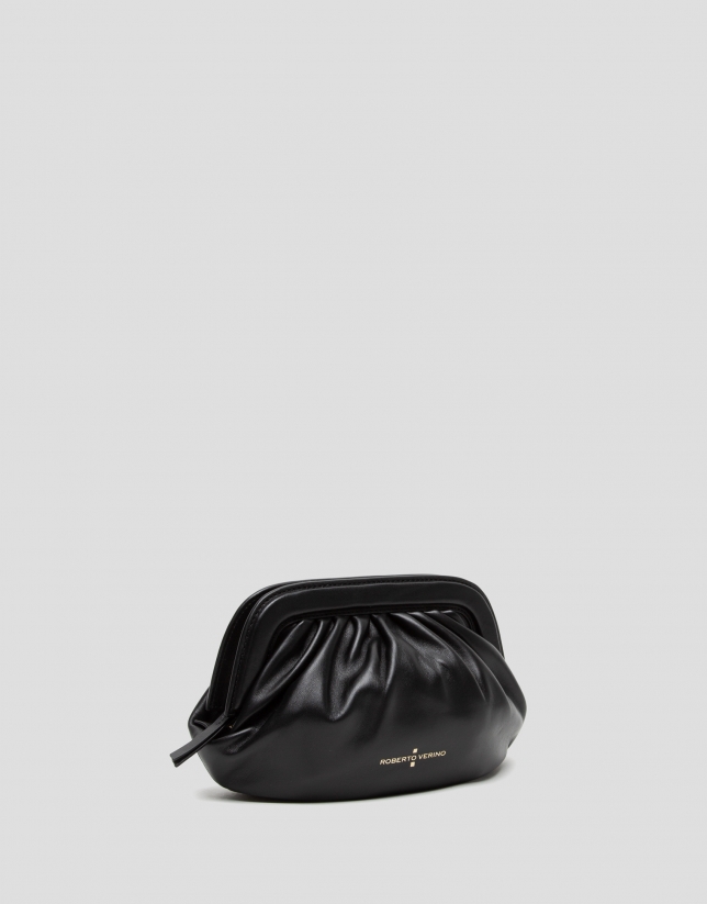 Black mini leather Úrsula handbag