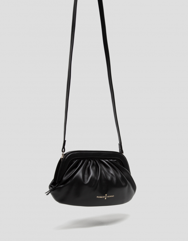 Black mini leather Úrsula handbag
