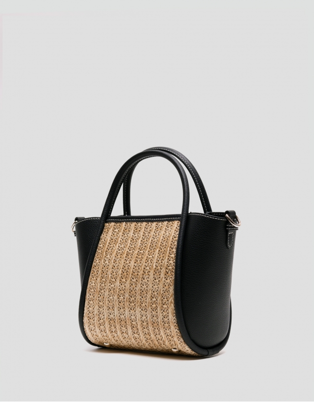 Beige and black Mini Louise shopping bag