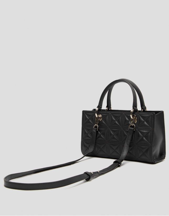 Black Linda Baguette quilted leather bag