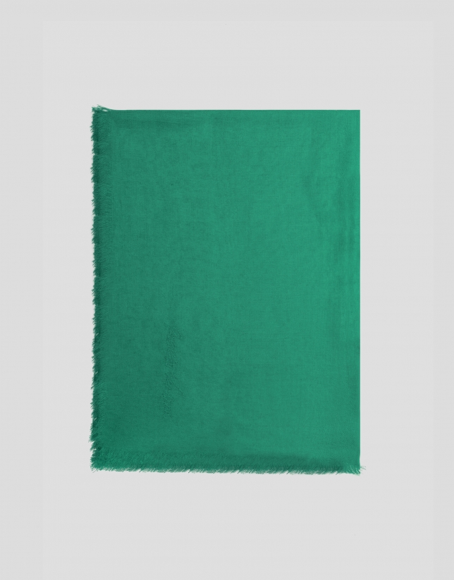 Pañuelo modal verde con logo bordado a mano