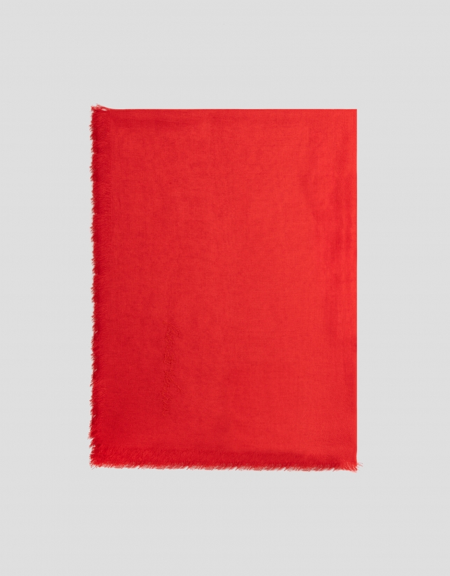 Pañuelo modal rojo con logo bordado a mano