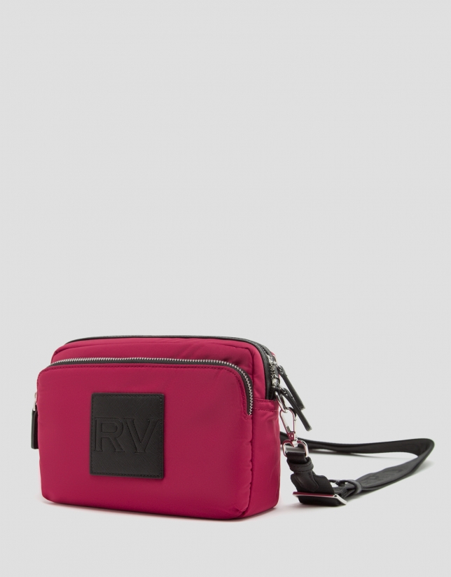 Pink nylon Dalhia Cross Midi shoulder bag