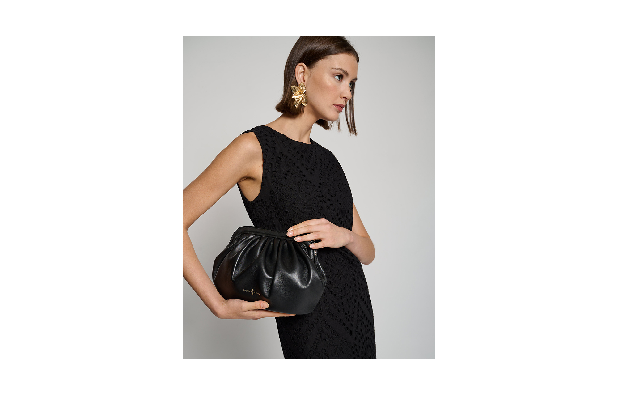 Black leather Ursula handbag