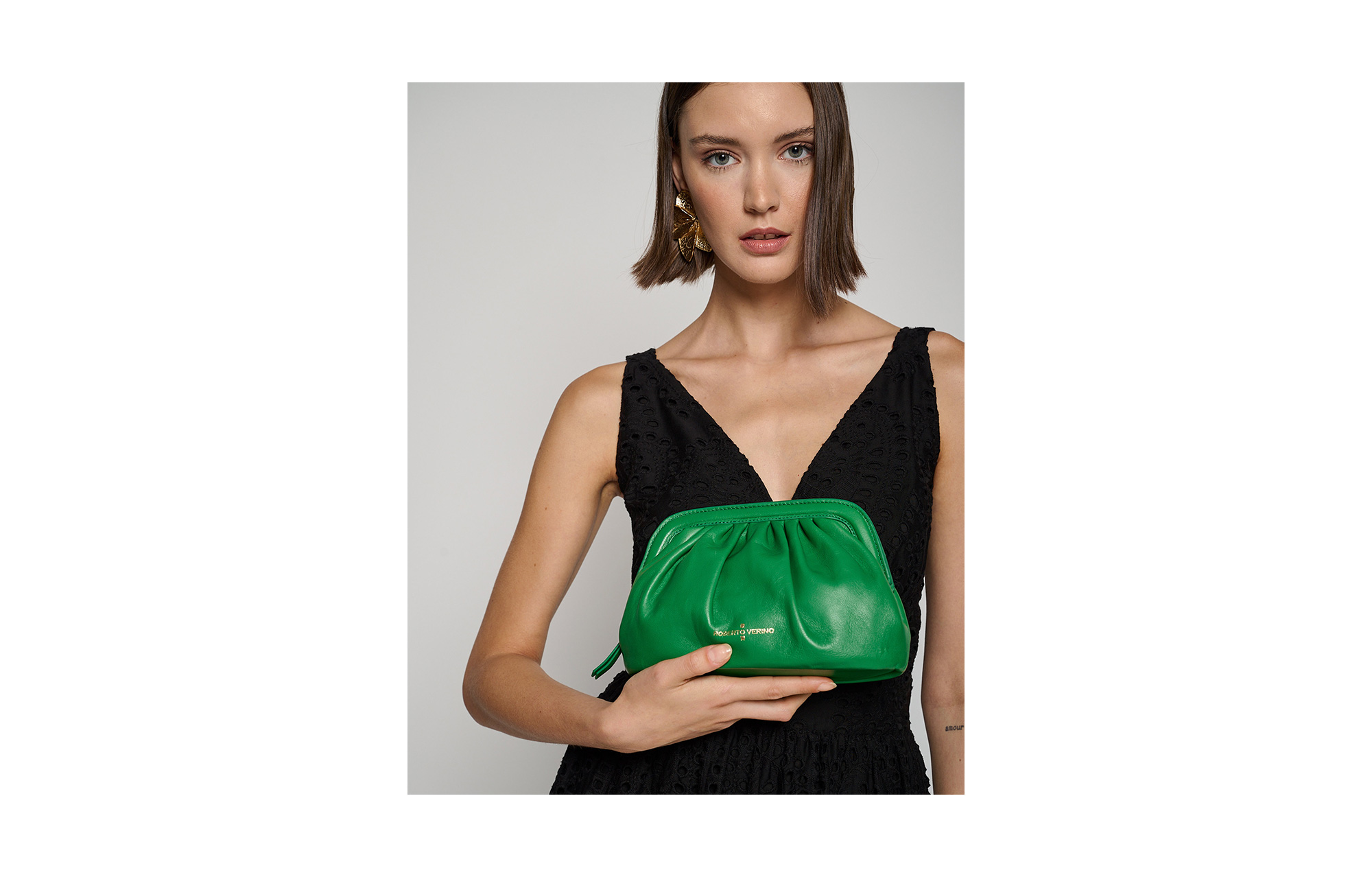Green mini leather Úrsula handbag