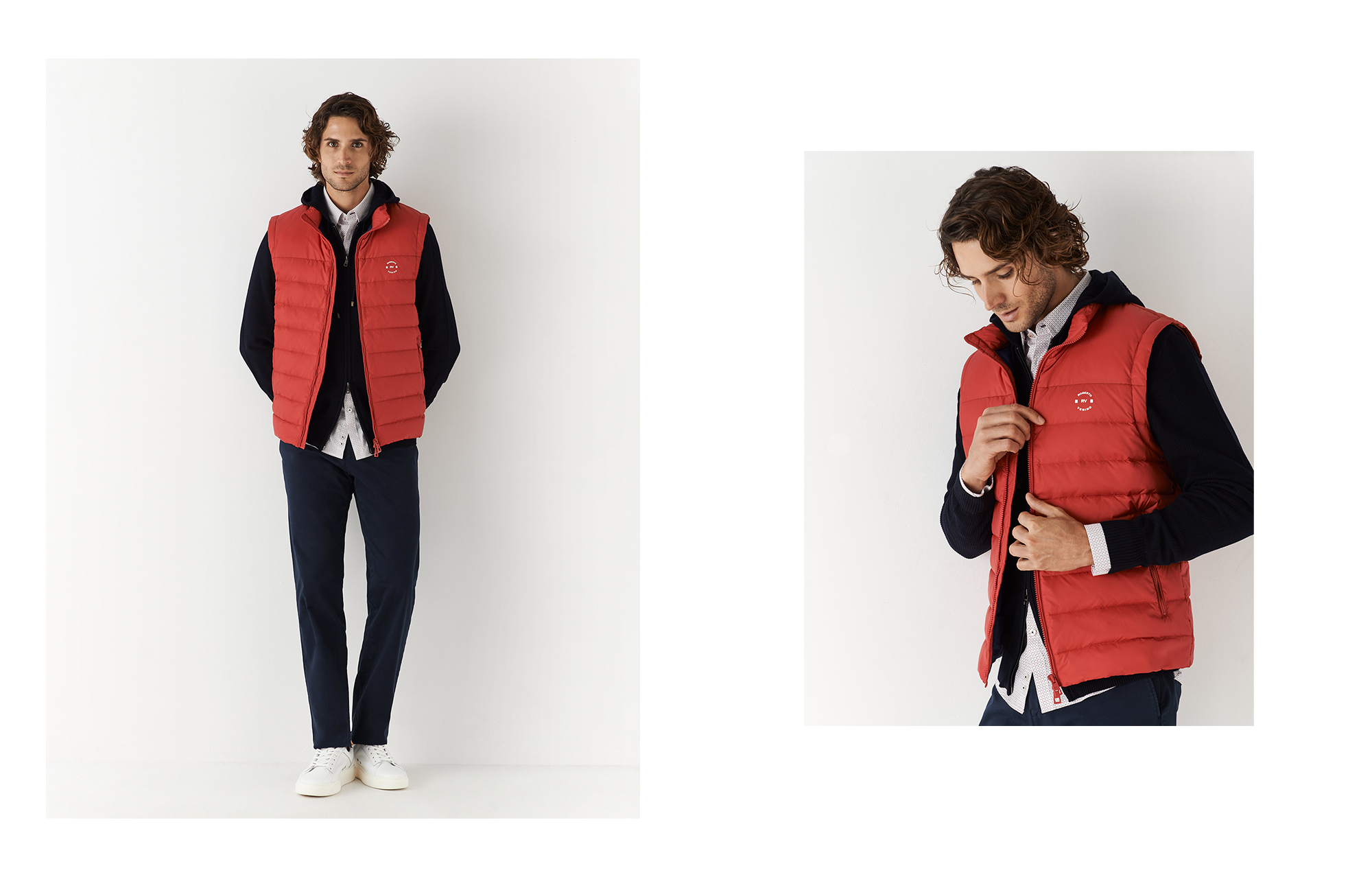 Red quilted vest