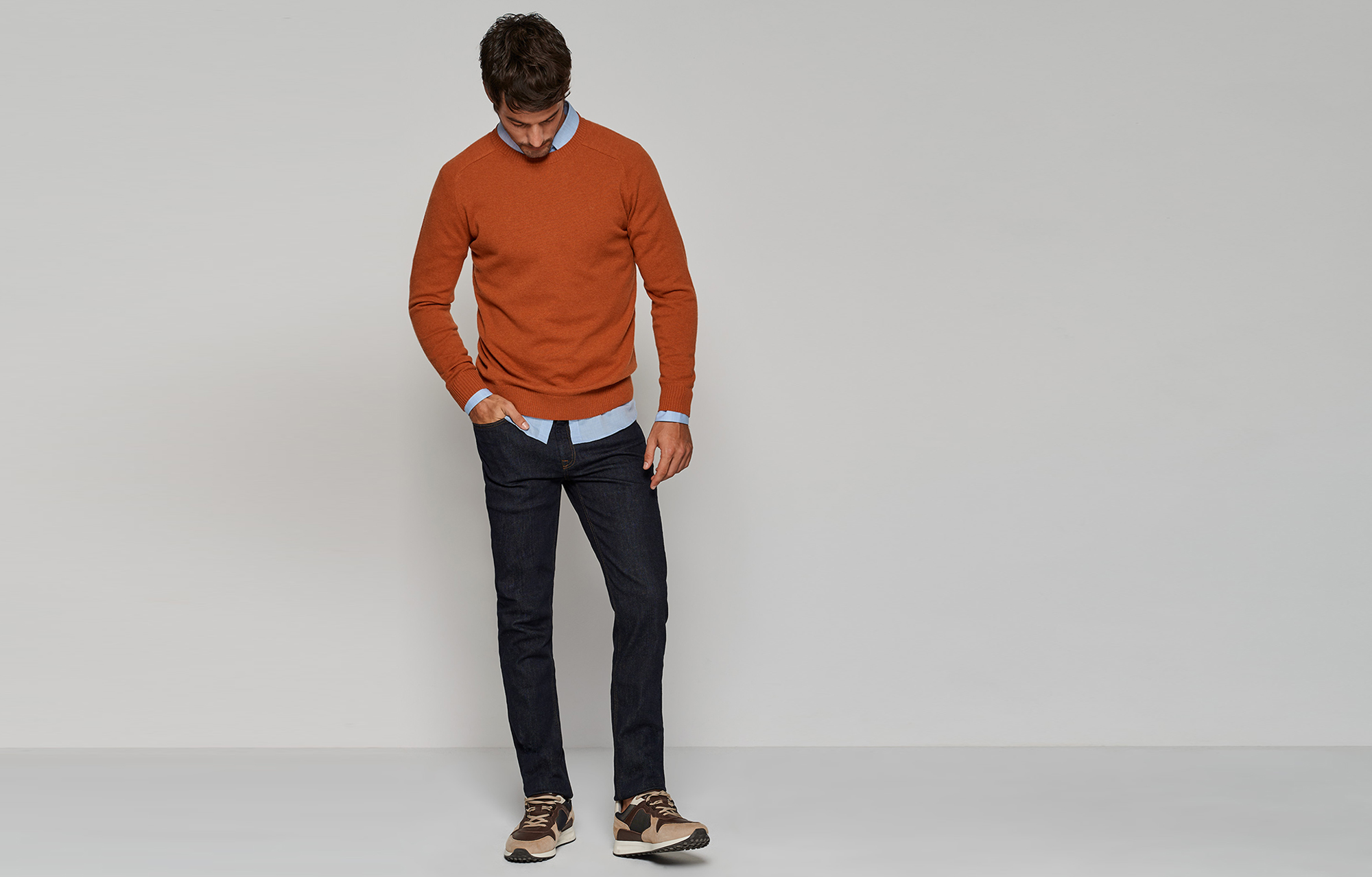 Jersey lana/cashmere naranja oscuro